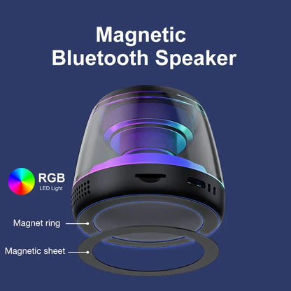 Magnetyczny głośnik Bluetooth RGB, przenośny z uchwytem na telefon